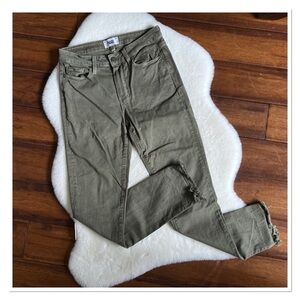 PAIGE 'Hoxton Ankle Peg' Olive Green Jeans